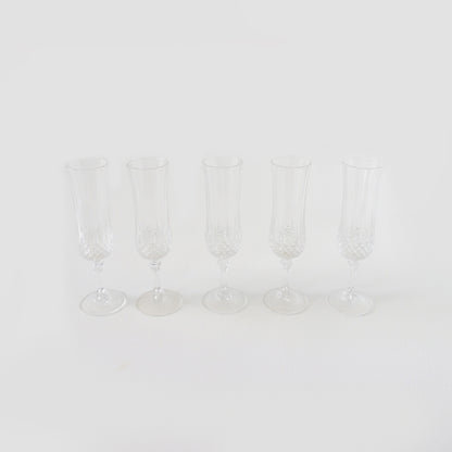 Vintage Crystal Champagne Flute Set