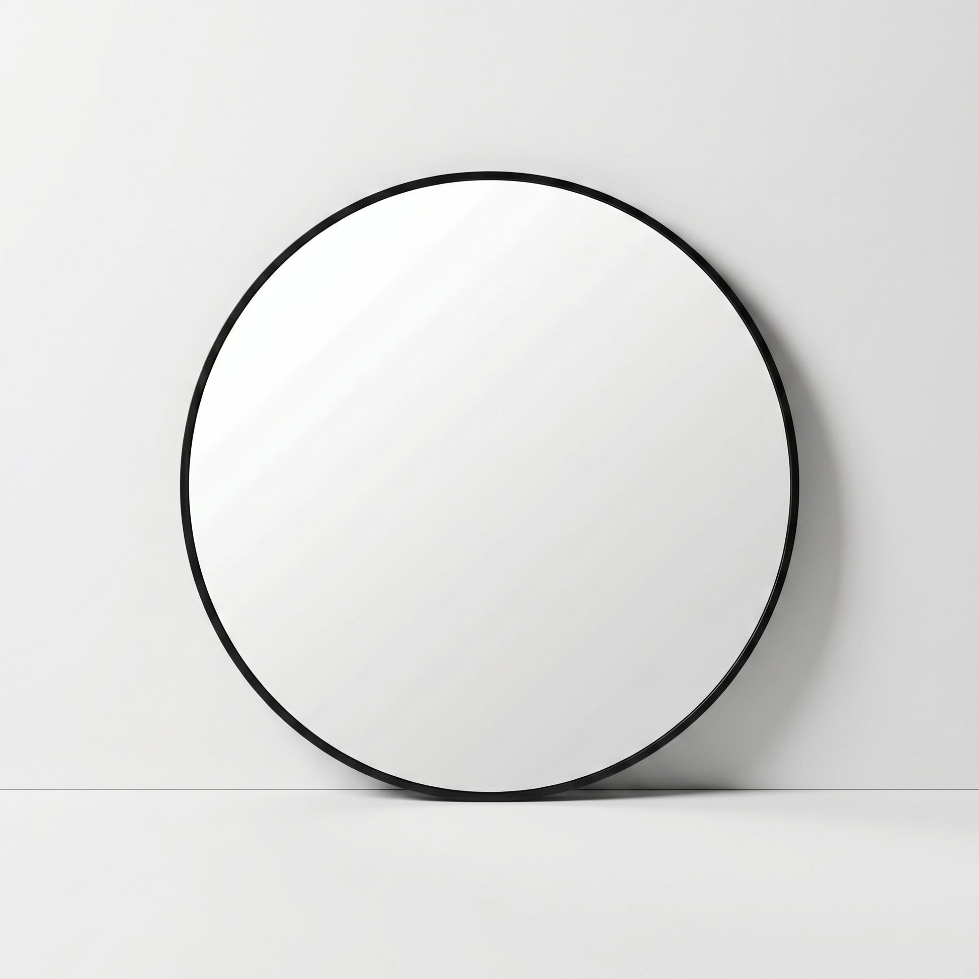 Large Round Black Mirror