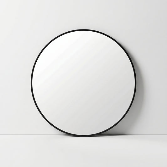 Large Round Black Mirror