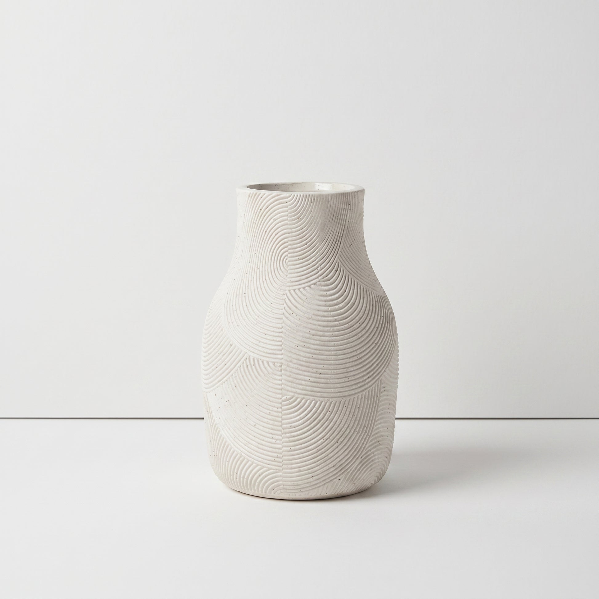 Textured White Vase