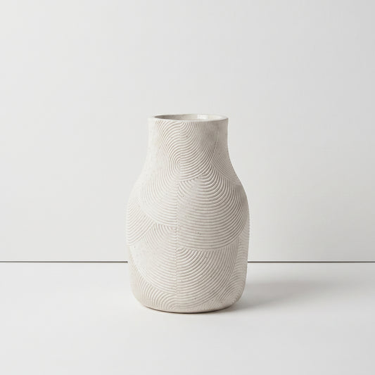 Textured White Vase