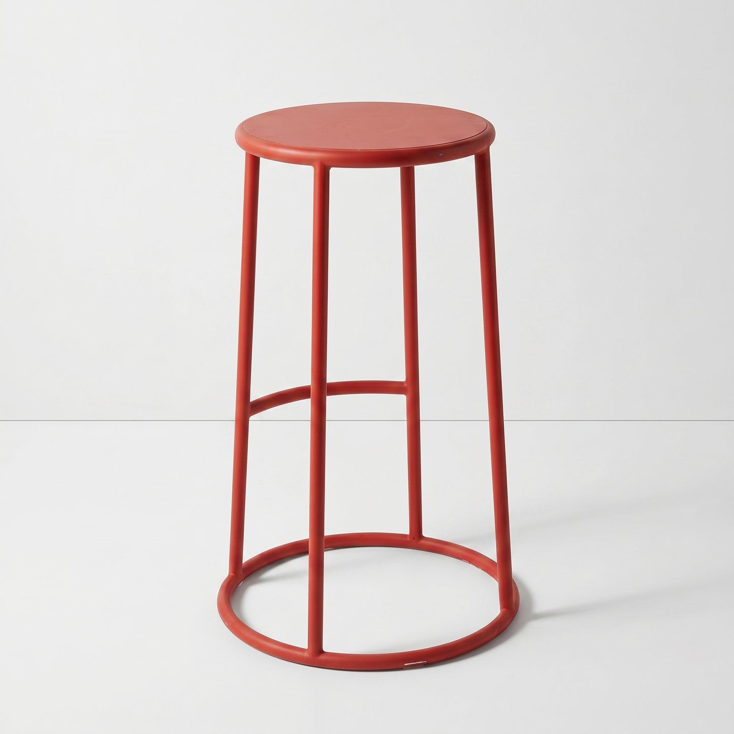 Red Tubular Bar Stool