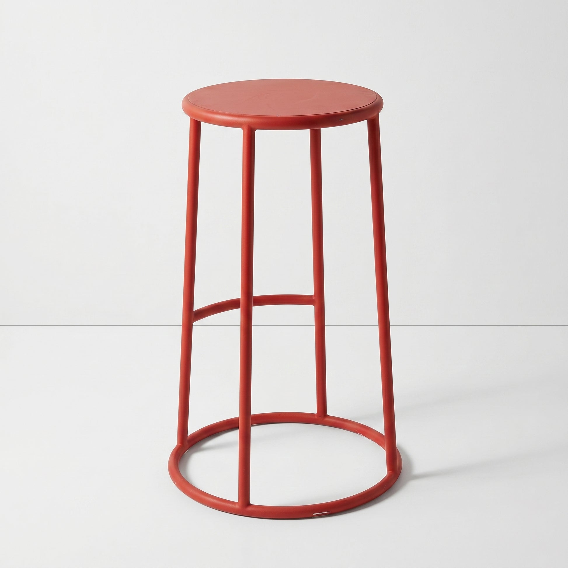 Red Tubular Bar Stool