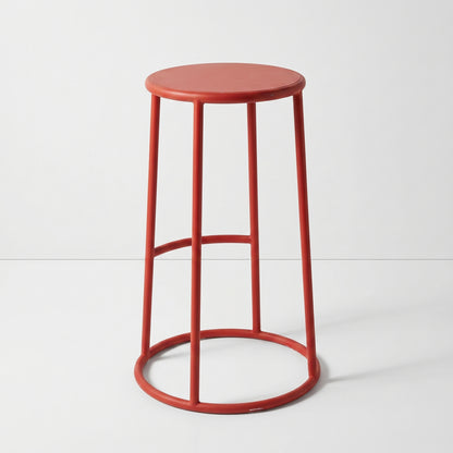 Red Tubular Bar Stool