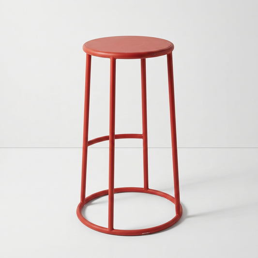 Red Tubular Bar Stool