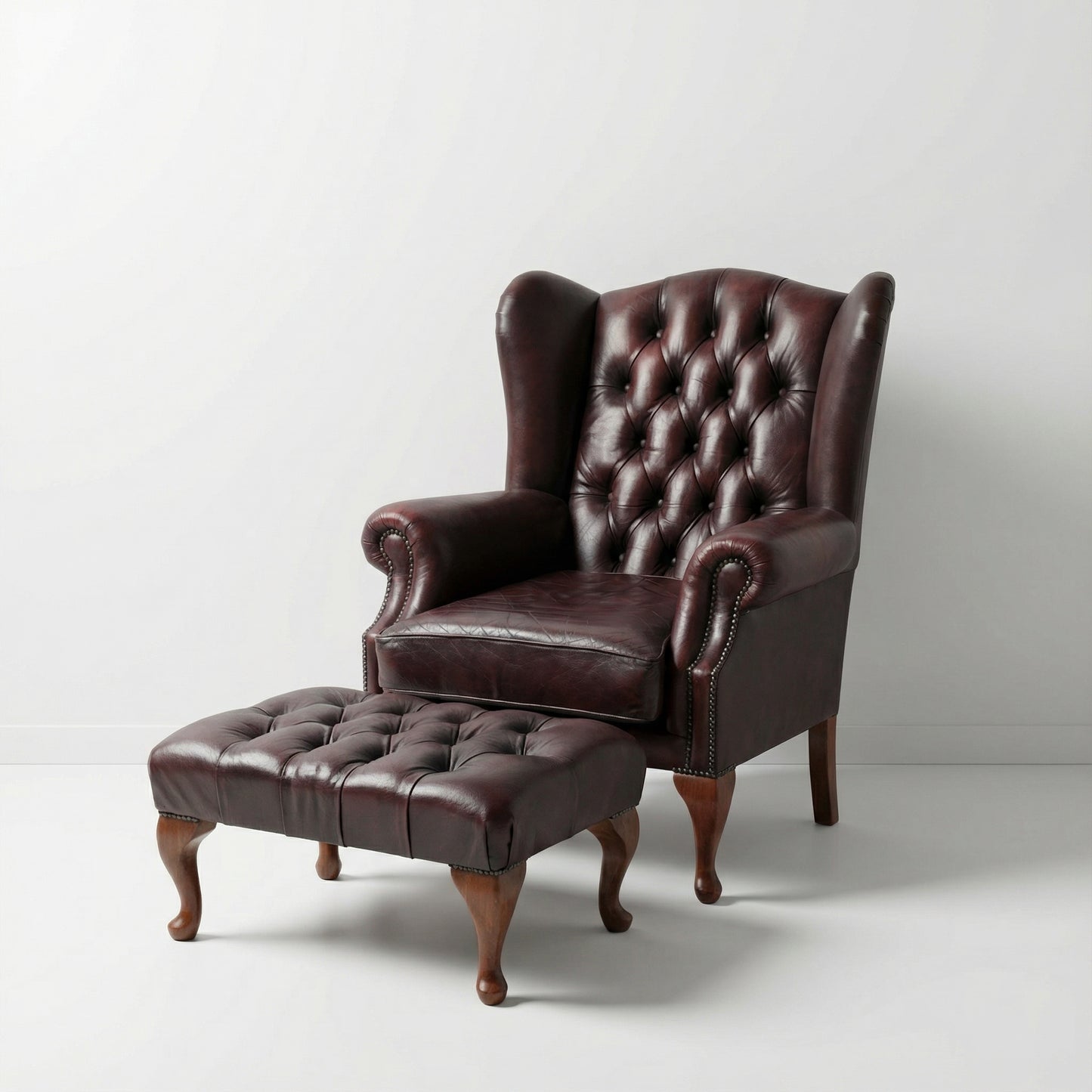 Chesterfield Wingback Chair And Ottoman