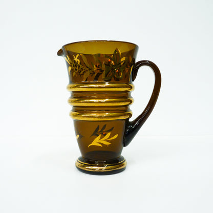 Retro Glass Amber Jug