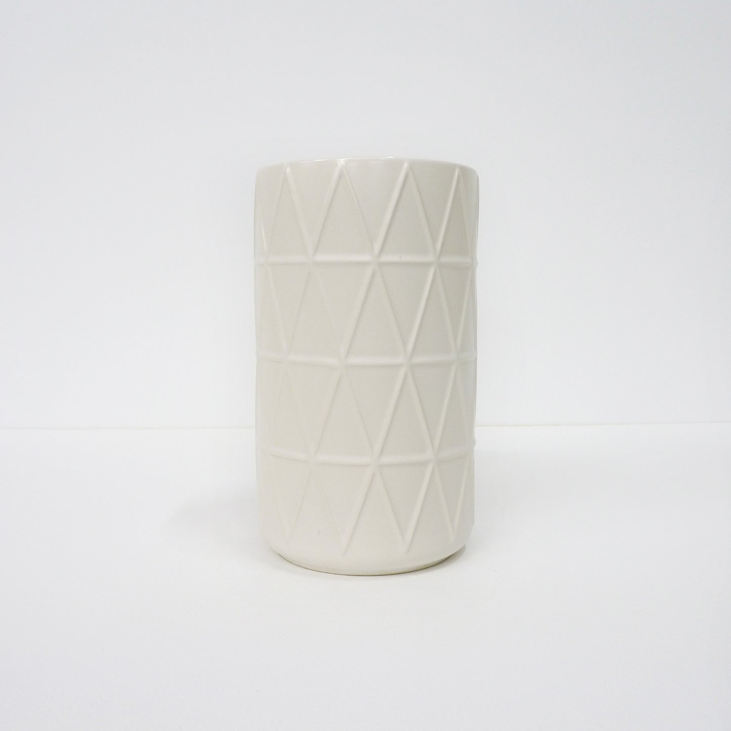 White Geometric Vase
