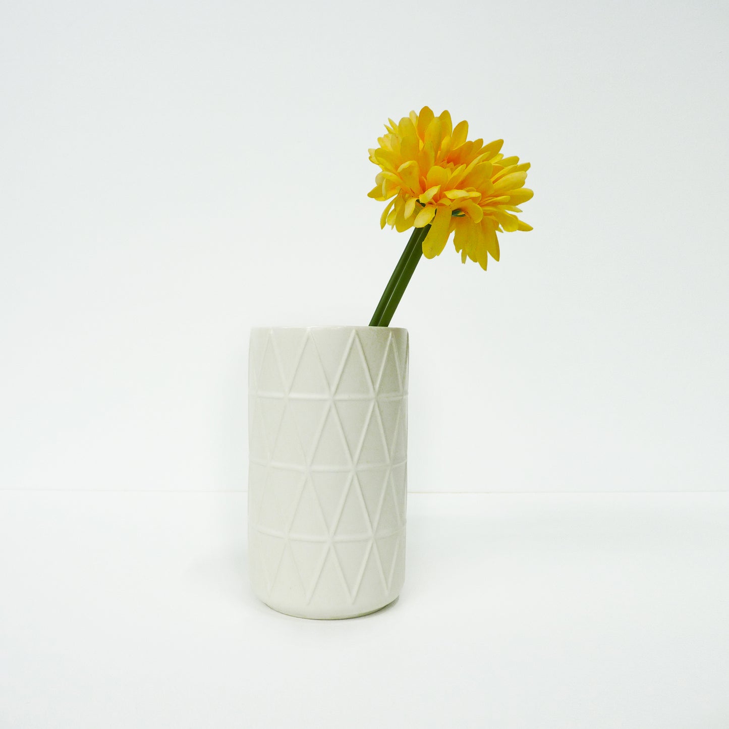 White Geometric Vase