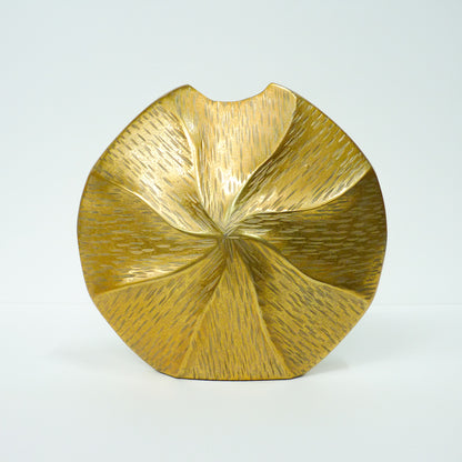 Thin Gold Oval Vase