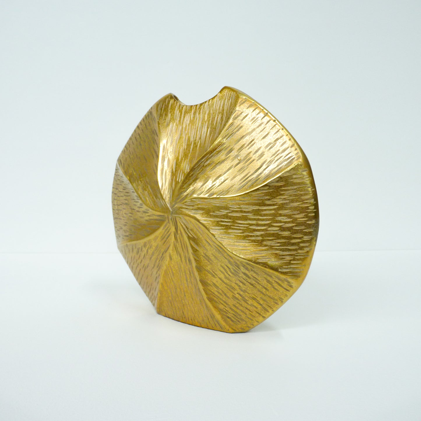 Thin Gold Oval Vase