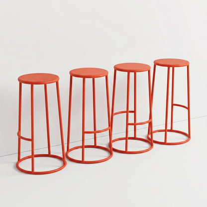 Red Metal Bar Stool