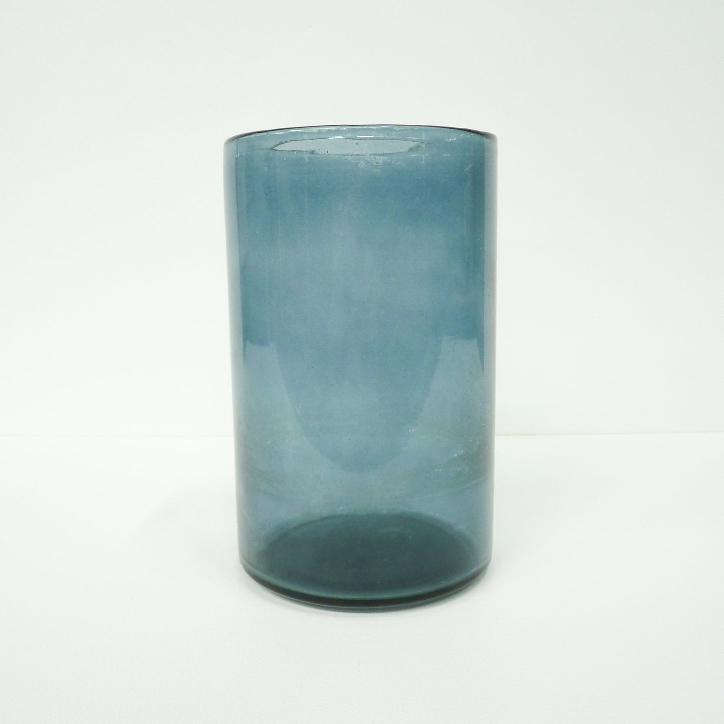 Blue Cylindrical Glass Vase