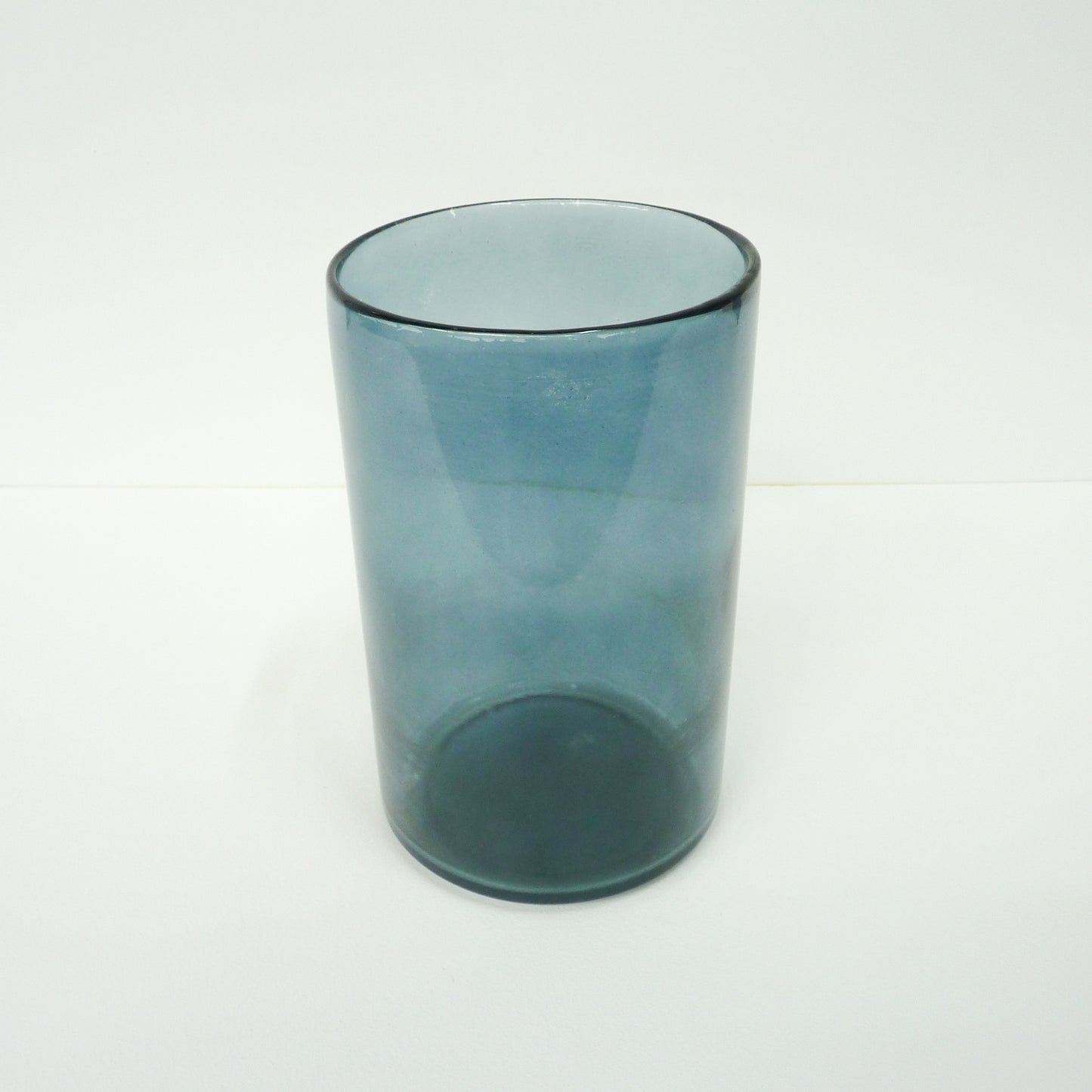 Blue Cylindrical Glass Vase