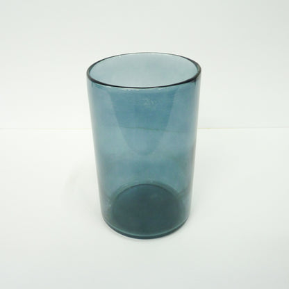Blue Cylindrical Glass Vase