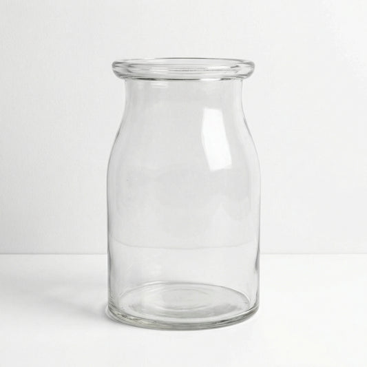 Wide Neck Glass Vase
