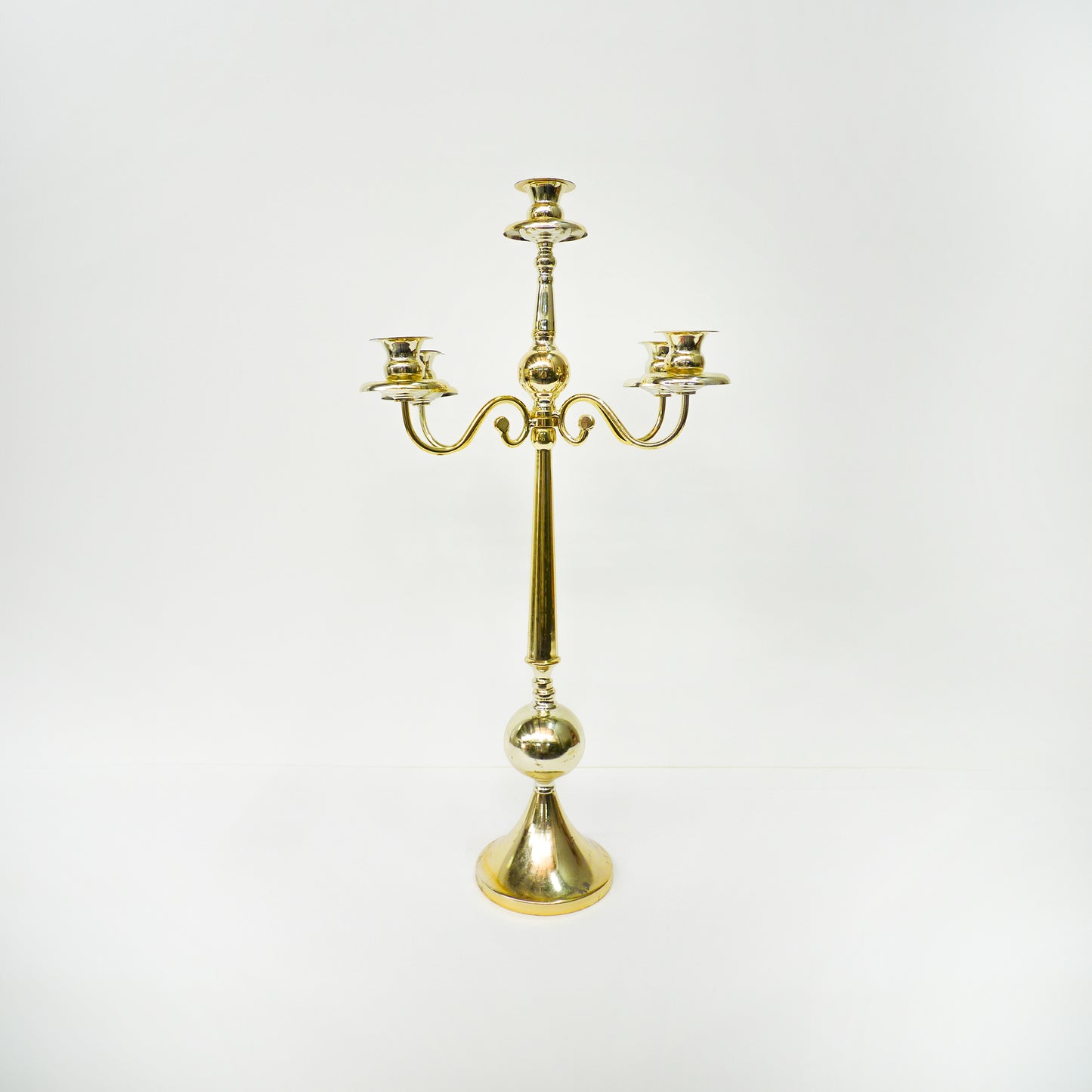 Tall 5 Arm Gold Candelabra