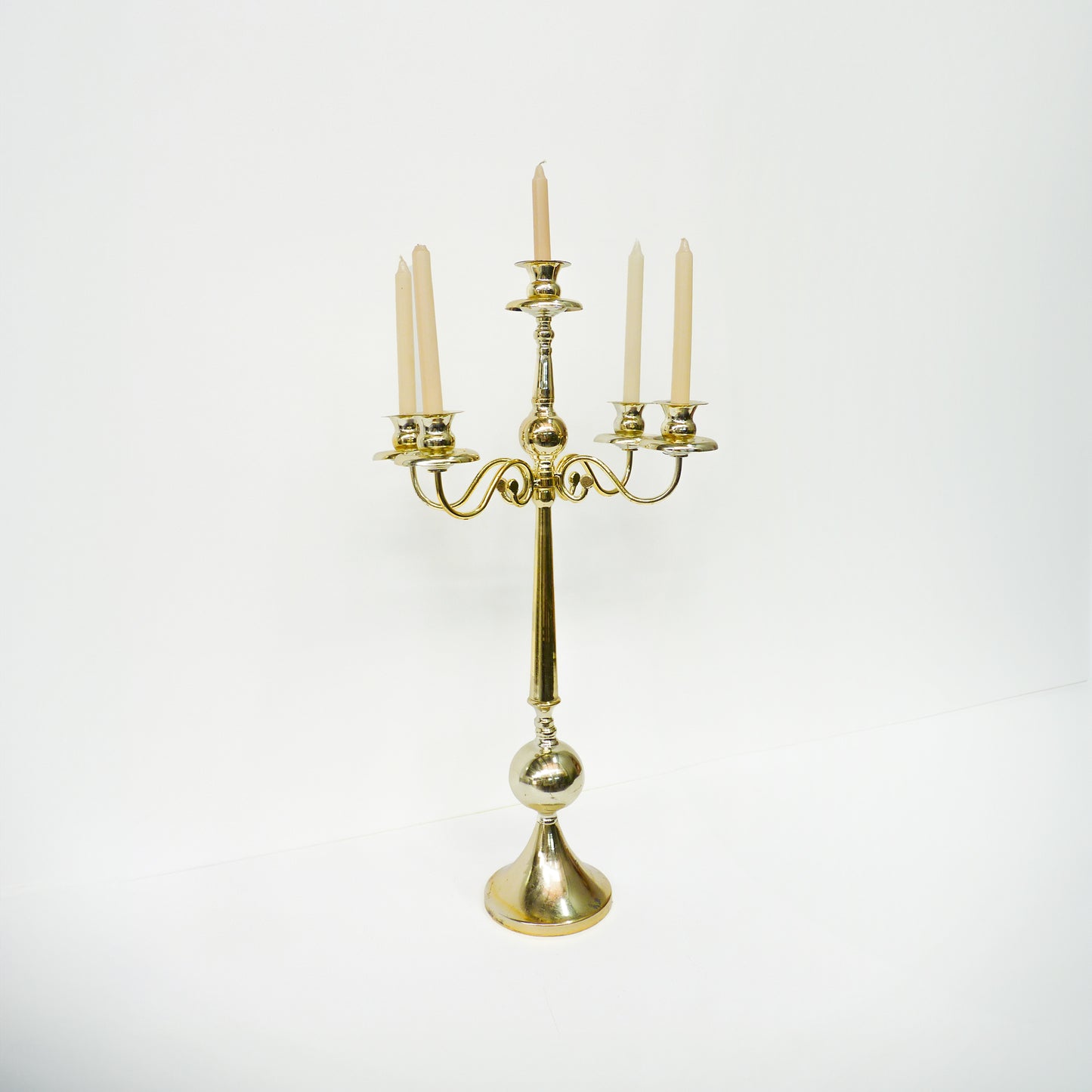 Tall 5 Arm Gold Candelabra