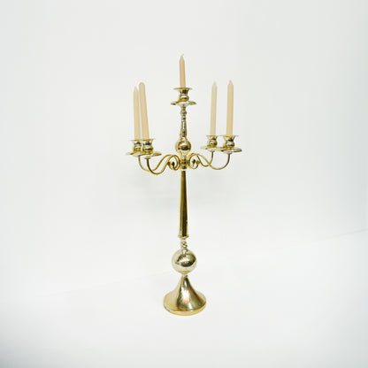 Tall 5 Arm Gold Candelabra