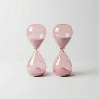 Pink Glass Hourglass Set