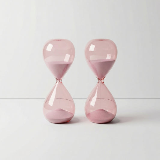 Pink Glass Hourglass Set