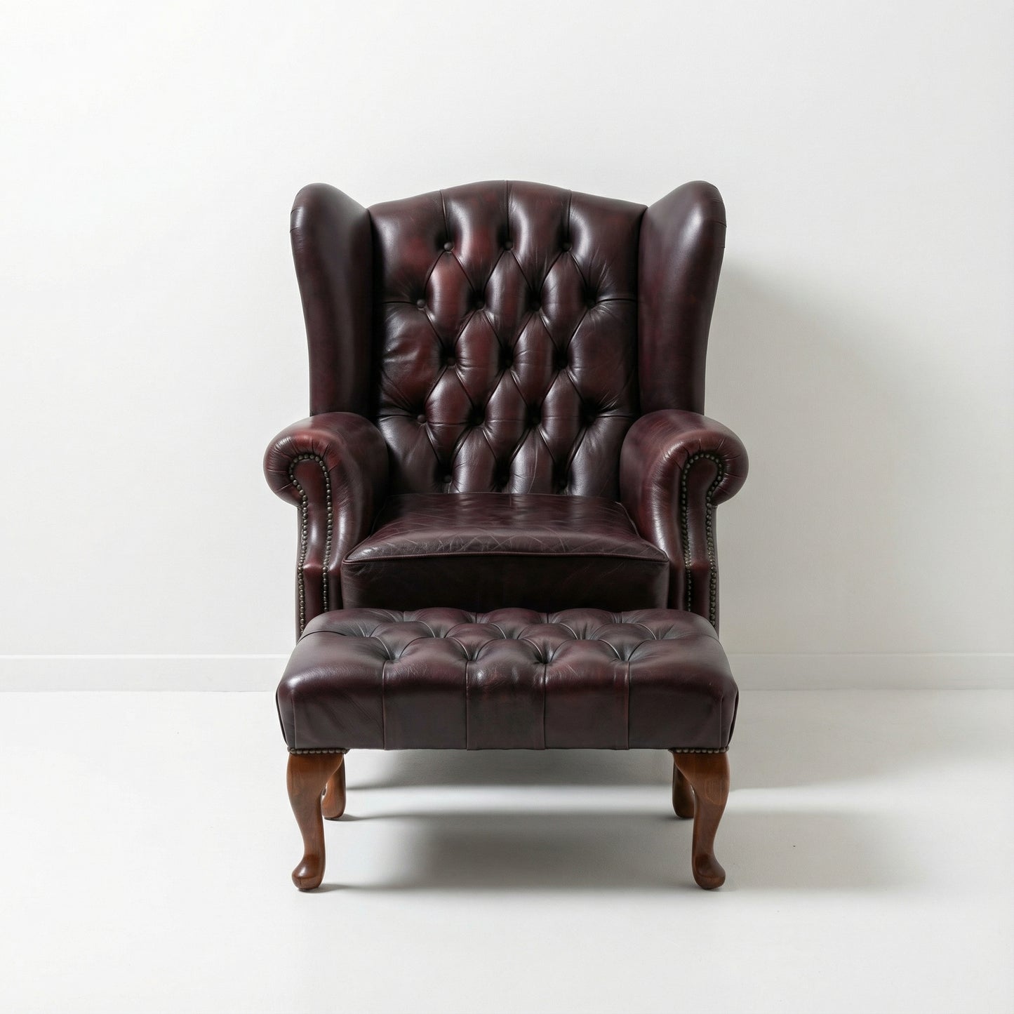 Chesterfield Wingback Chair And Ottoman