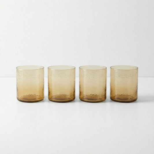 Amber Textured Glasses Set