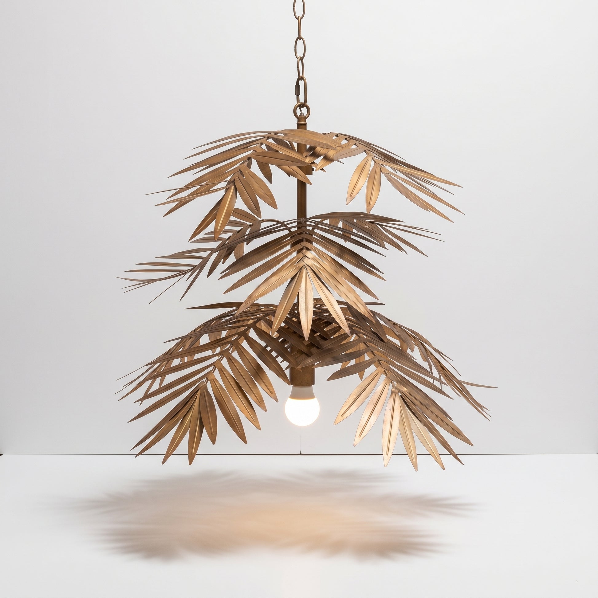Gold Palm Pendant Light
