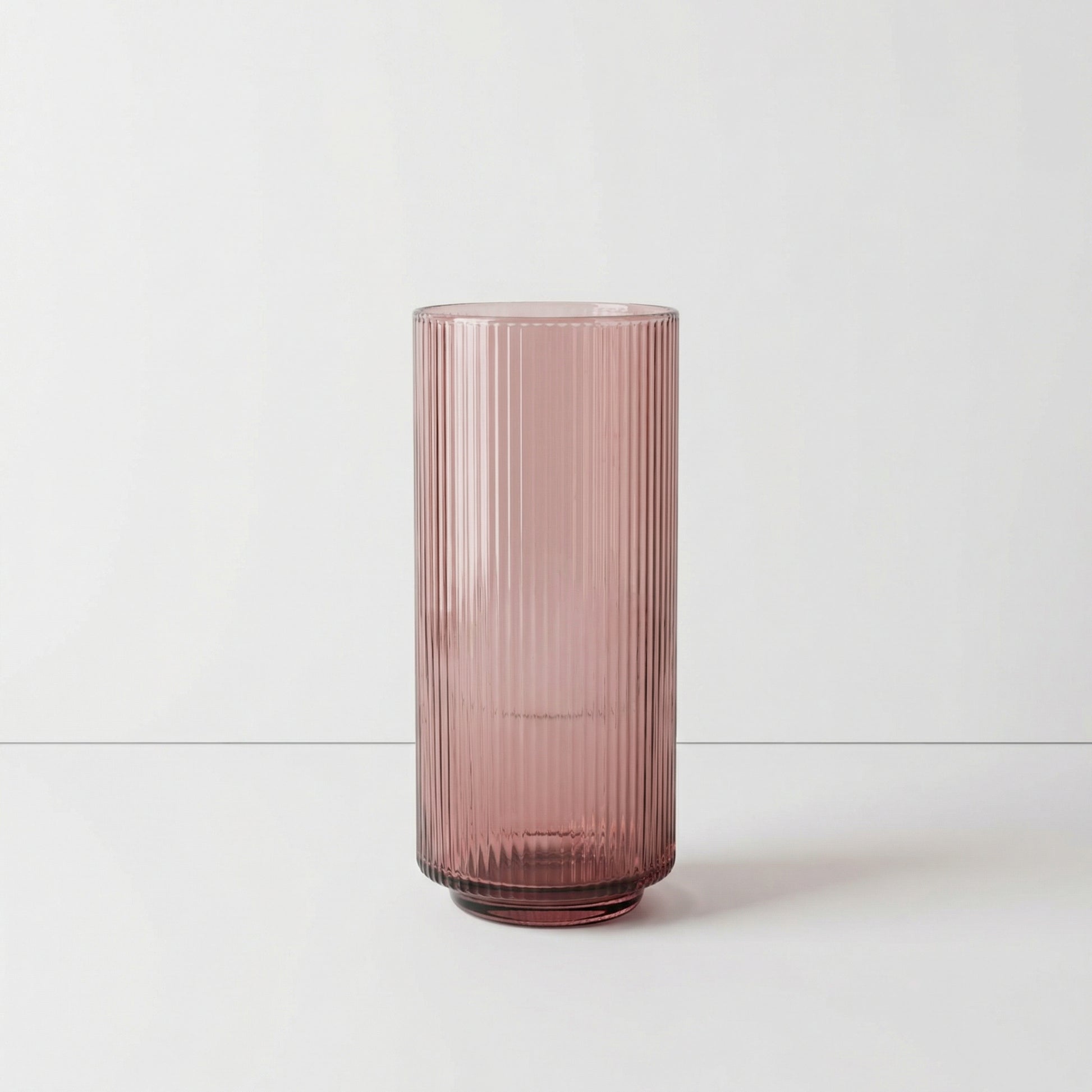 Ribbed Pink Vase