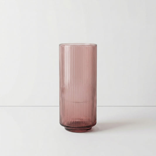 Ribbed Pink Vase