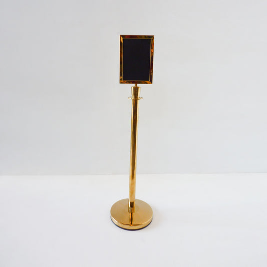 Gold Bollard With Signage