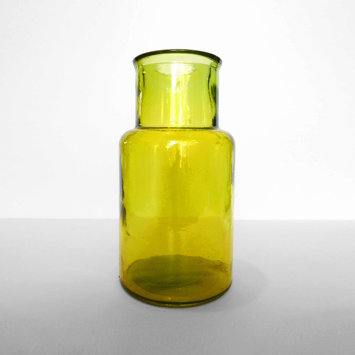 Short Yellow Glass Vase