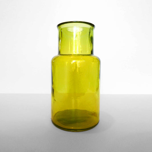 Short Yellow Glass Vase