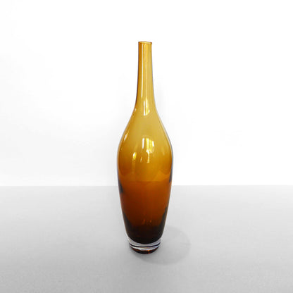 Tall Amber Glass Vase