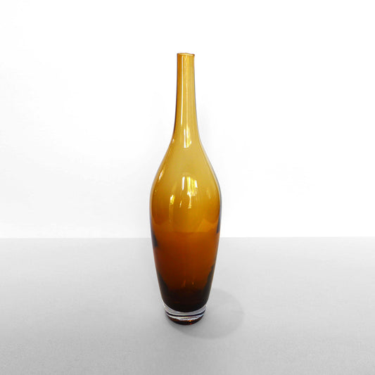 Tall Amber Glass Vase
