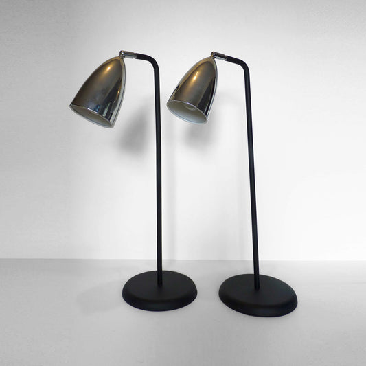 Chrome Bedside Lamp Set