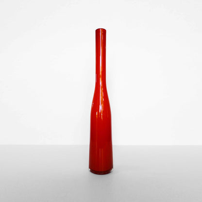 Tall Red Flute Vase