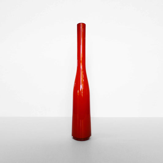 Tall Red Flute Vase