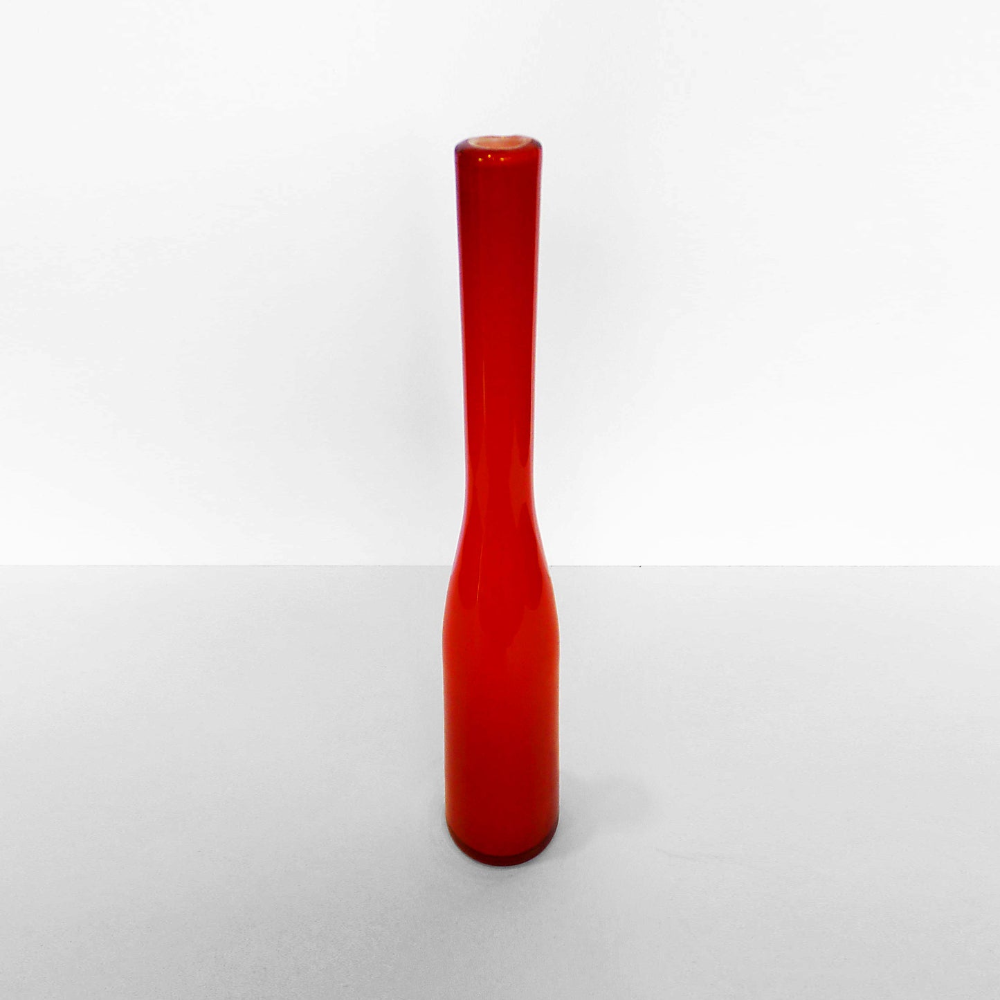 Tall Red Flute Vase