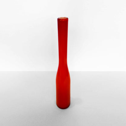 Tall Red Flute Vase