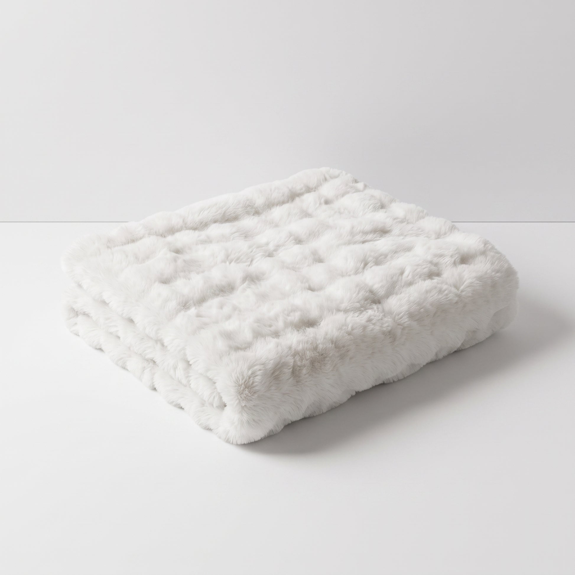 White Faux Fur Throw
