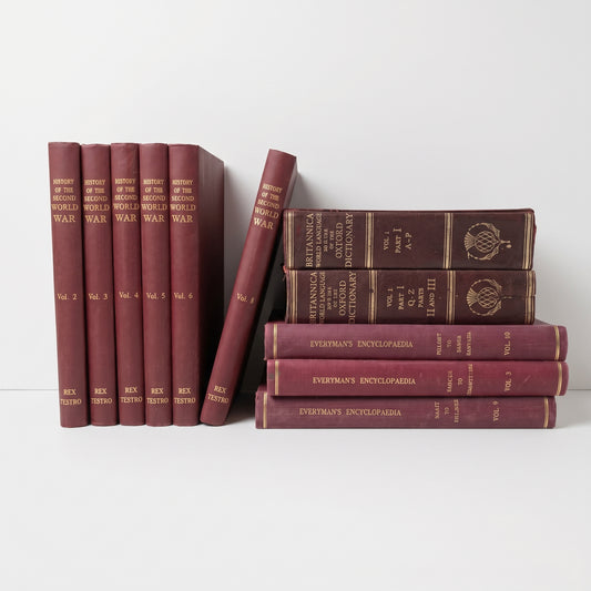 Vintage Maroon Book Collection