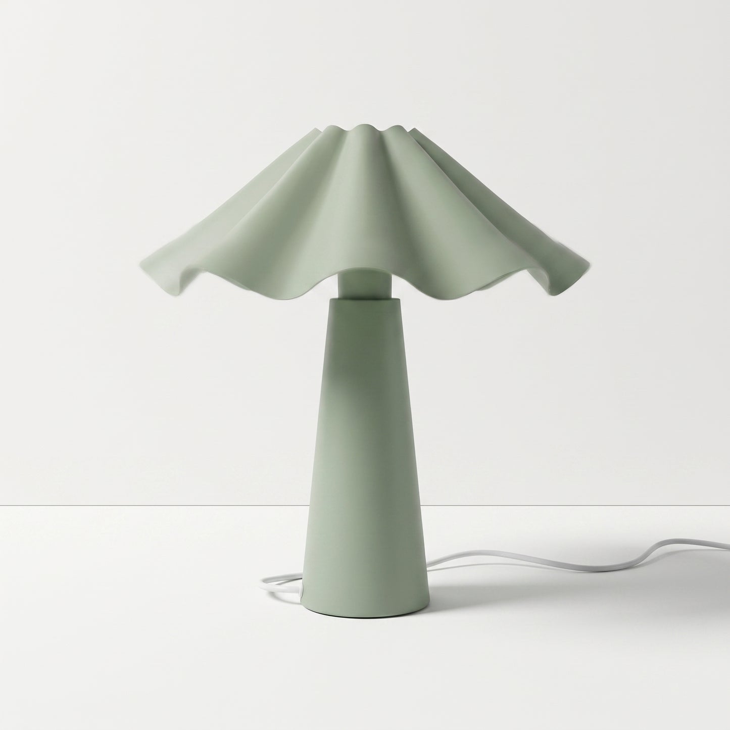 Green Scalloped Table Lamp