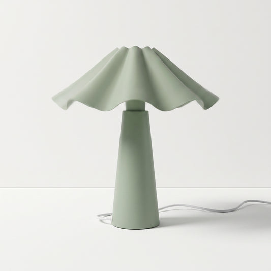 Green Scalloped Table Lamp