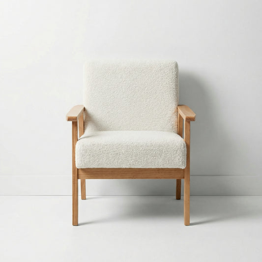 White Boucle Armchair