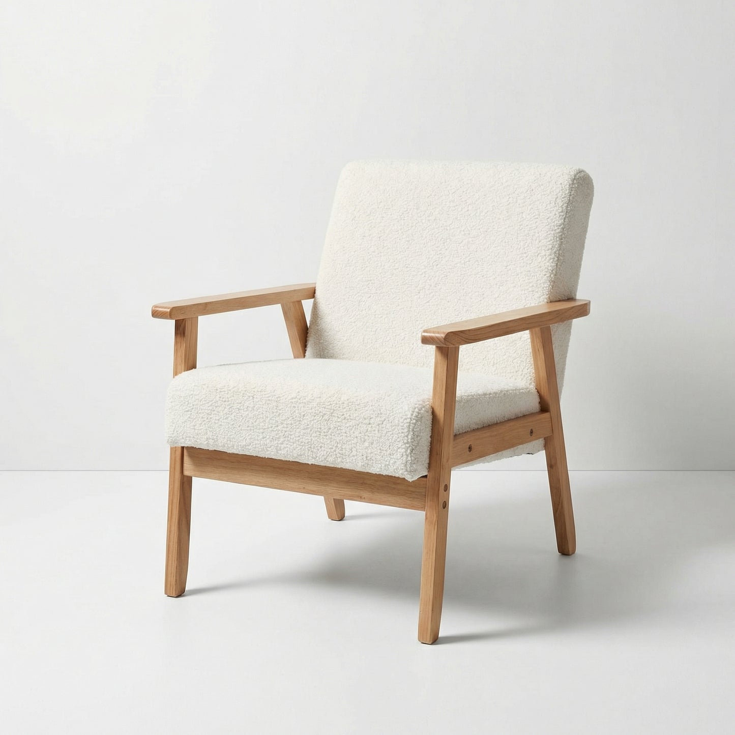 White Boucle Armchair