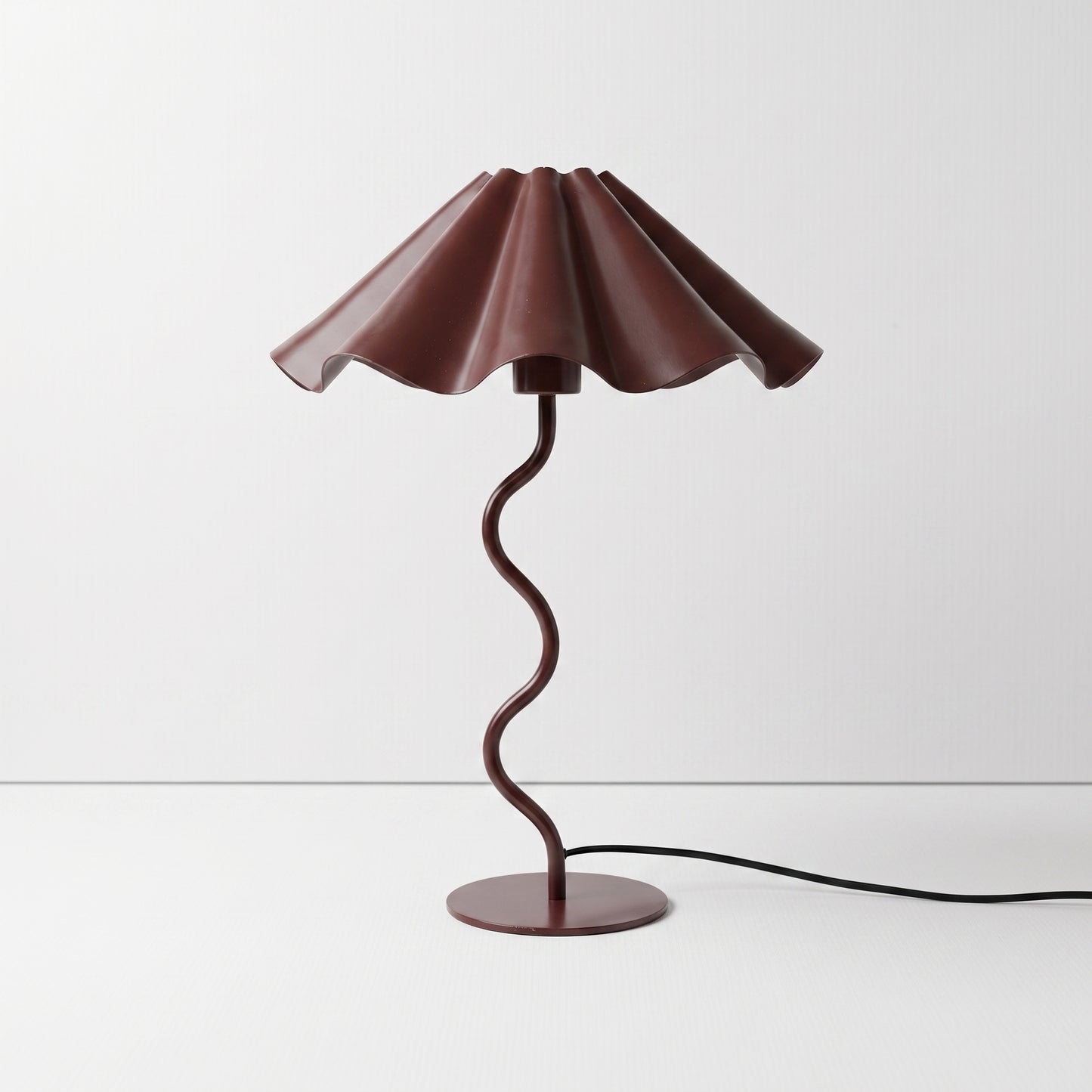 Burgundy Squiggle Table Lamp
