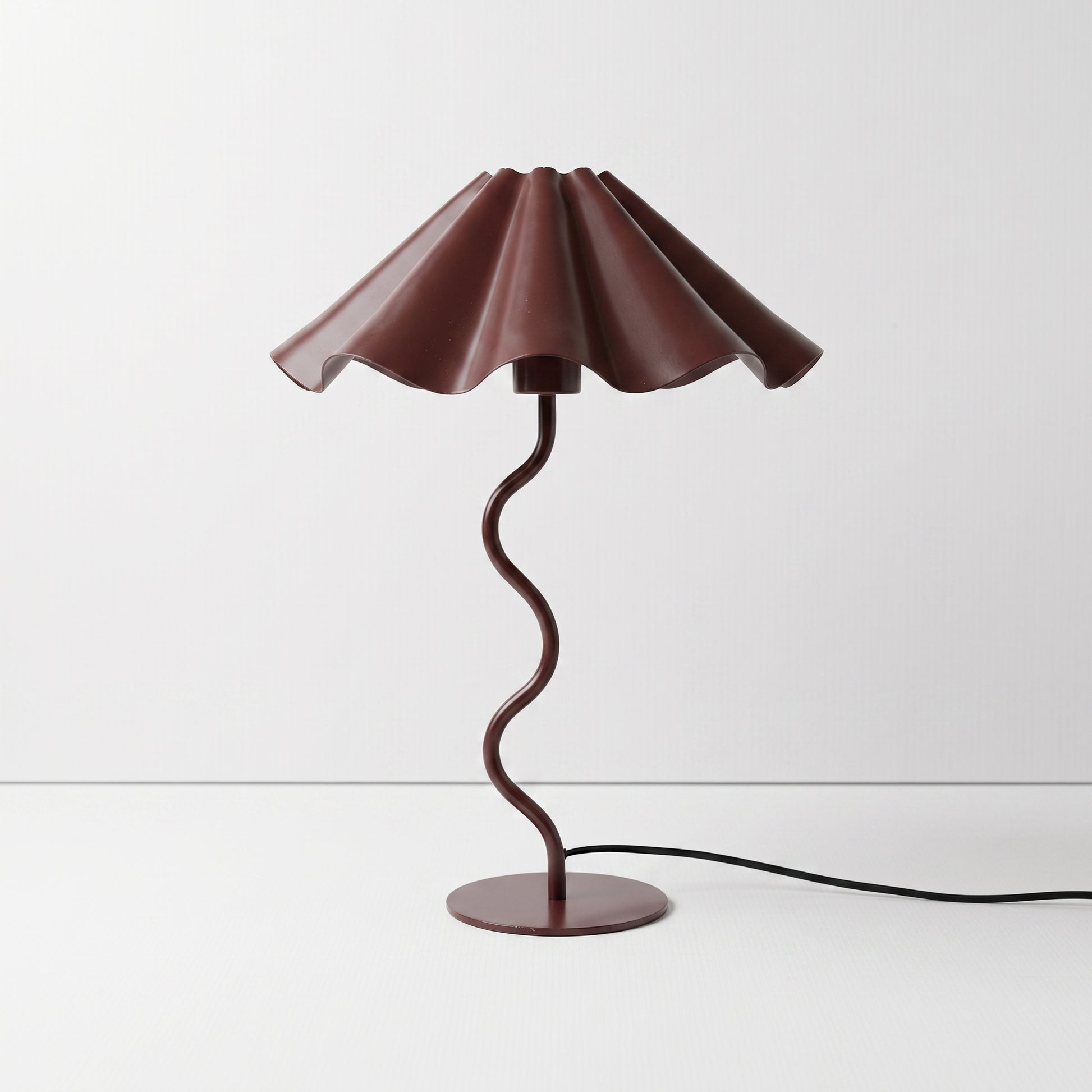 Burgundy Squiggle Table Lamp