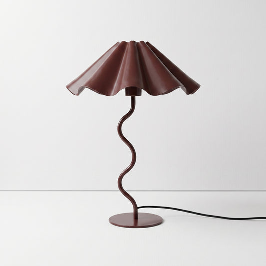 Burgundy Squiggle Table Lamp