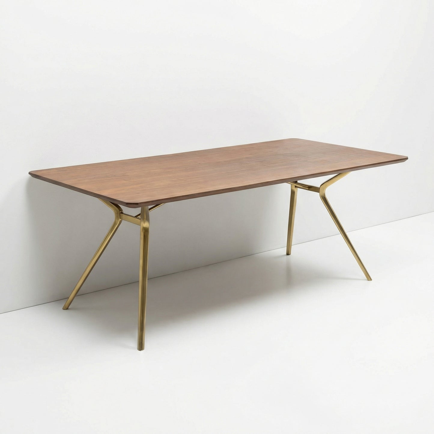 Timber Table with Brass Legs